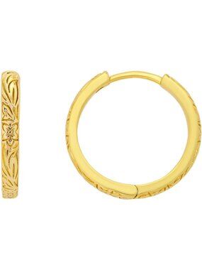14k Gold-Plated Flower Hoop Earrings, Waterproof & Stylish for Everyday Wear